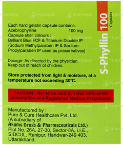 S Phyllin 100 MG Capsule 10 S Phyllin 100 MG Capsule 10